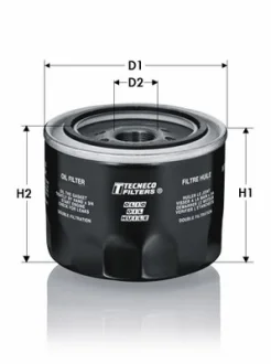 Фільтр масла Toyota Avensis 2.0D 03- Tecneco OL1203T