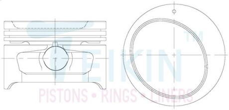 Поршень із пальцем +0.50мм (к-кт на двигун) AVEO TEIKIN 30104-050