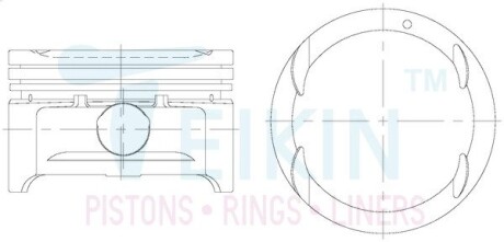 Поршень із пальцем +0.50мм (к-кт на двигун) Chevrolet Aveo/Lacetti L44 1,6L 30105-050 TEIKIN 30105050