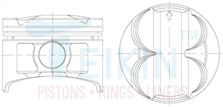 Поршень із пальцем +0.50мм (к-кт на двигун) HONDA B16A2 TEIKIN 38155-050