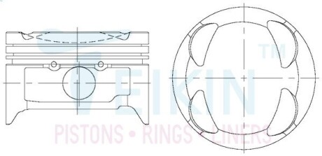 Поршень із пальцем +0.50мм (к-кт на двигун) FP TEIKIN 42202-050