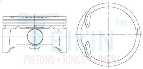 Поршень із пальцем STD (к-кт на двигун) LF-II TEIKIN 42216-STD