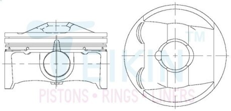 Поршень із пальцем +0.50мм (к-кт на двигун) Mazda 2,0 SKYACTIV-G TEIKIN 42220-050