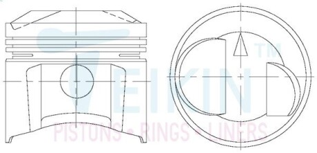 Поршень із пальцем +1.00мм (к-кт на двигун) Mitsubishi 1,8L (4G37,4G37B,G37B) TEIKIN 43195-100 (фото 1)