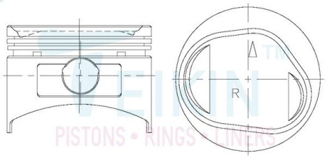 Поршень із пальцем STD (к-кт на двигун) Mitsubishi 3,0L (6G72,6G72T) TEIKIN 43218-STD