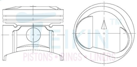 Поршень із пальцем STD (к-кт на двигун) Mitsubishi 1,8L (4G37) TEIKIN 43219-STD