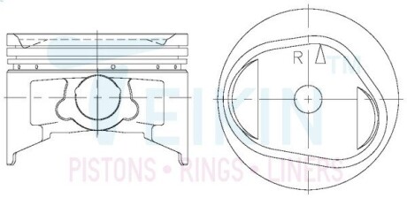 Поршень із пальцем STD (к-кт на двигун) Mitsubishi 3,0L (6G72 NEW SOHC V6,12V) TEIKIN 43220-STD
