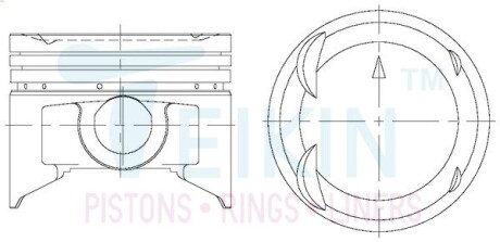 Поршень із пальцем +1.00мм (к-кт на двигун) 4G63DK TEIKIN 43226-100