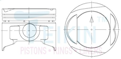Поршень із пальцем STD (к-кт на двигун) 4G64 TEIKIN 43228-STD