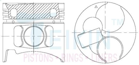Поршень із пальцем +0.50мм (к-кт на двигун) Mitsubishi 2.8TD (4M40-T) TEIKIN 43232-050