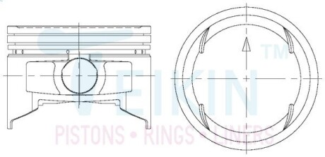 Поршень із пальцем STD (к-кт на двигун) 6G72-IV TEIKIN 43667-STD