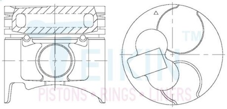 Поршень із пальцем STD (к-кт на двигун) 4M40-T-II AG TEIKIN 43670AG-STD