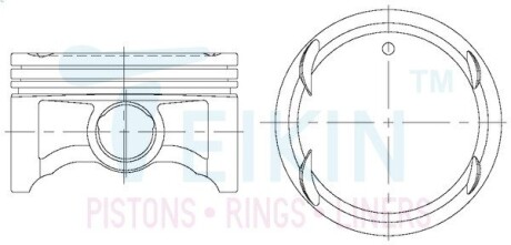 Поршень із пальцем STD (к-кт на двигун) Mitsubishi 1.5L (4A91) TEIKIN 43696-STD