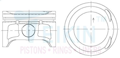 Поршень із пальцем +0.50мм (к-кт на двигун) QG18DE-II 44333-050 TEIKIN 44333050 (фото 1)