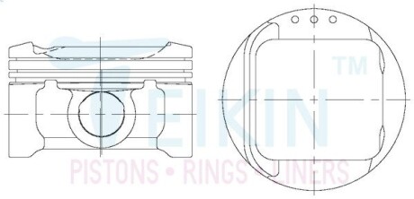Поршень із пальцем STD (к-кт на двигун) Nissan 1,2L 3цил. (HR12DE) TEIKIN 44351-STD