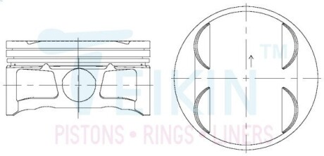 Поршень із пальцем STD (к-кт на двигун) VQ35DE-III TEIKIN 44360-STD