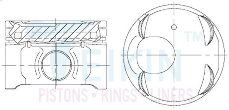 Поршень із пальцем STD (к-кт на двигун) Nissan 1,6TI (MR16DDT) GALLERY Juke TEIKIN 44362G-STD