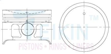 Поршень із пальцем STD (к-кт на двигун) Nissan 1,3L (CG13DE-II) TEIKIN 44687-STD