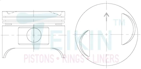 Фото поршень із пальцем STD (к-кт на двигун) 74/4CYL/1.2-1.5-2.8(G13B) (12111-63B00-0B0) TEIKIN 45128-STD Поршень із пальцем STD (к-кт на двигун) 74/4CYL/1.2-1.5-2.8(G13B) (12111-63B00-0B0) TEIKIN 45128-STD