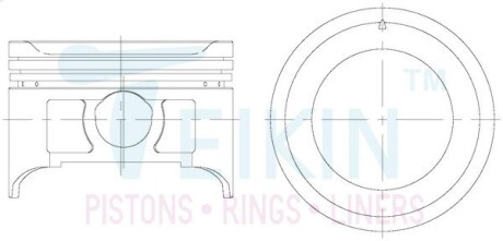 Поршень із пальцем +1.00мм (к-кт на двигун) 84/4CYL/1.2-1.5-2.5(J20A) (12100-65811) TEIKIN 45133-100