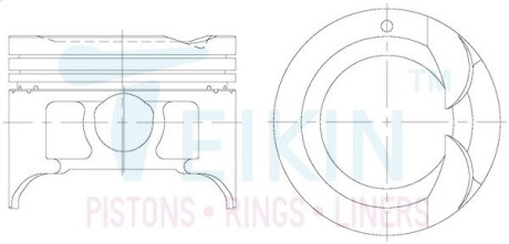 Поршень із пальцем STD (к-кт на двигун) M13A TEIKIN 45656-STD