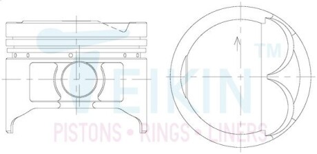 Поршень із пальцем +0.50мм (к-кт на двигун) 5E-FE TEIKIN 46258-050