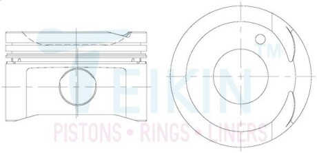 Поршень із пальцем STD (к-кт на двигун) 72/4CYL/1.2-1.2-2(3SZ-VE) (13101-BZ100) TEIKIN 46356-STD