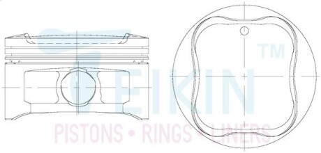 Поршень із пальцем STD (к-кт на двигун) 94/6CYL/1.2-1.2-2(1GR-FE) (13101-31030) TEIKIN 46368-STD