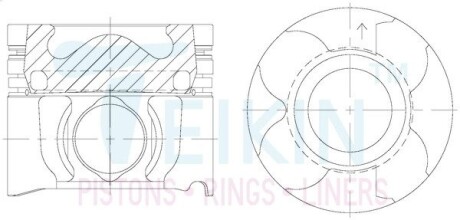 Поршень із пальцем STD (к-кт на двигун) Toyota 2,0D (1AD-FTV) TEIKIN 46678AG-STD