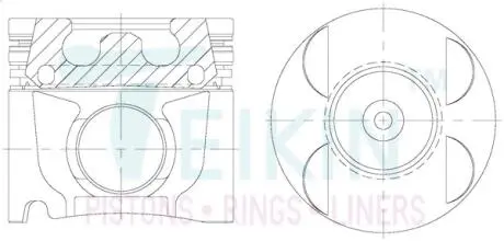 Поршень із пальцем STD (к-кт на двигун) Toyota 1CD-FTV Alfin Gallery TEIKIN 46690AG-STD