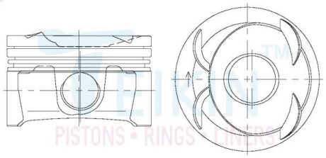 Поршень із пальцем STD (к-кт на двигун) 1.4 TURBO TEIKIN 48221-STD