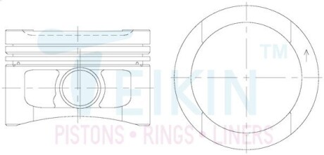 Поршень із пальцем +0.50мм (к-кт на двигун) VAG 1.6L ADP/AEK/AFT/AHL/AKL/ARM TEIKIN 48606-050