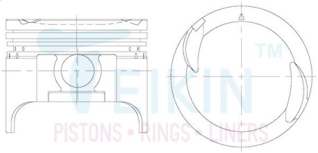 Поршень із пальцем STD (к-кт на двигун) F8C TEIKIN 49104-STD