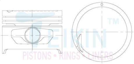 Поршень із пальцем +0.50мм (к-кт на двигун) Hyundai G4EK-ALPHA-F1,G4AE,G4AEB TEIKIN 51104-050