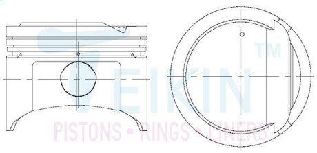 Поршень із пальцем STD (к-кт на двигун) Hyundai G4DR-BETA-J2-II TEIKIN 51120-STD