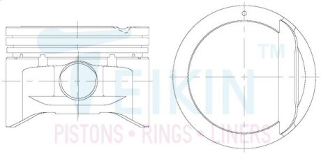 Поршень ДВС 0.5 (4шт.+пальцы) Hyundai 2.0 MPI-DOHC Tucson (04-), Trajet (-07), Elantra (00-) TEIKIN 51127-050