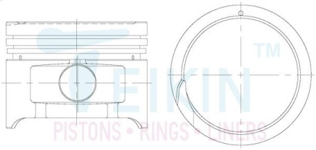 Поршень із пальцем STD (к-кт на двигун) G4EH TEIKIN 51600-STD
