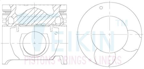 Поршень із пальцем STD (к-кт на двигун) D4CB CRDI ALFIN GALLERY TEIKIN 51603AG-STD