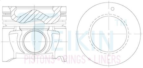 Поршень із пальцем +0.50мм (к-кт на двигун) Hyundai D4EA Alfin 51604A-4-050 TEIKIN 51604A4050 (фото 1)