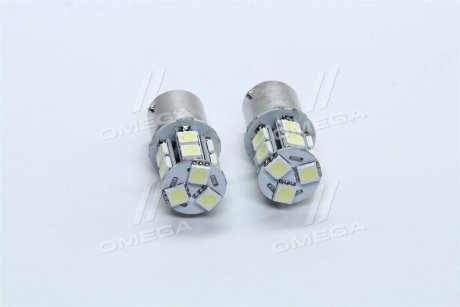 Лампа LED указателей поворотов и стоп-сигналов (12SMD) BA15S 12V WHITE 2шт. блистер <> TEMPEST TP-201S25-12V