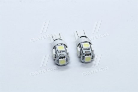 Лампа LED б/ц габарит и приборная панель T10 5SMD W5W 12V WHITE 2шт. блистер <> TEMPEST TP-214T10-12V