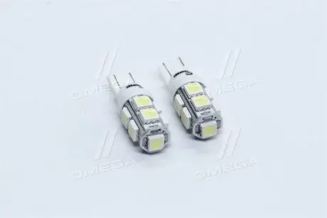 Лампа LED б/ц габарит и приборная панель T10 9SMD W5W 12V WHITE 2шт. блистер <> TEMPEST TP-215T10-12V