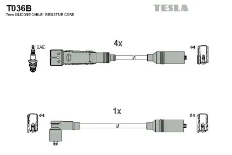 Проволока зажигания, набор TESLA T036B