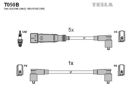 Комплект кабелів запалювання TESLA T050B