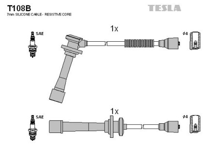 Комплект електропроводки TESLA T108B