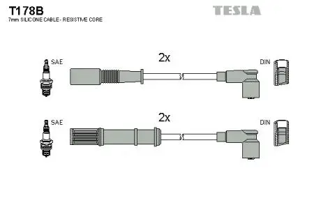 Комплект кабелів запалювання TESLA T178B