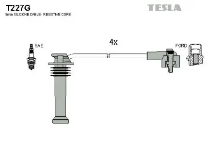 Комплект кабелей зажигания TESLA T227G