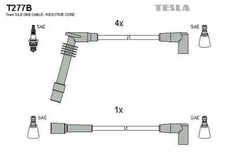 Комплект кабелів запалювання TESLA T277B