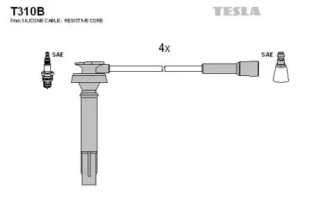 Комплект кабелей зажигания TESLA T310B