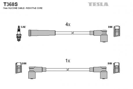 Комплект кабелів запалювання TESLA T368S